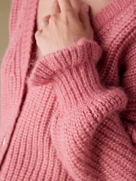 Gilet femme devant/dos en maille perlée grossesse et allaitement bois de rose+vert 4 - vertbaudet enfant 