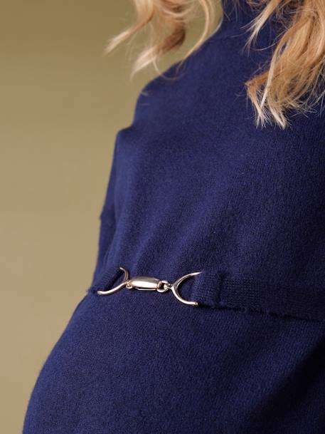 Robe-pull grossesse ceinture effet bijou marine 3 - vertbaudet enfant 