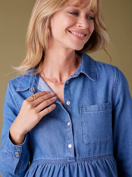 Robe en jean de grossesse denim brut 3 - vertbaudet enfant 