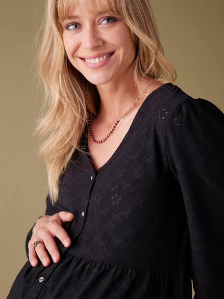 Tee-shirt blouse grossesse noir+olive 5 - vertbaudet enfant 