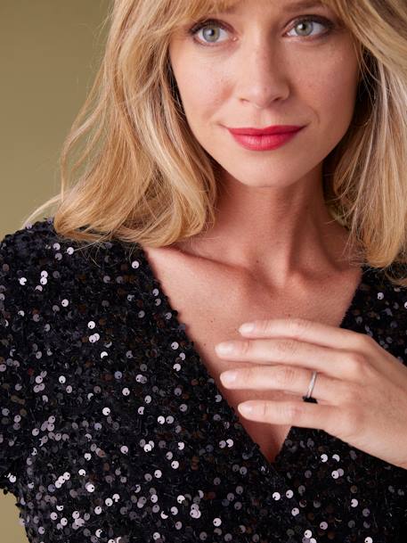 Blouse à sequins grossesse noir 3 - vertbaudet enfant 