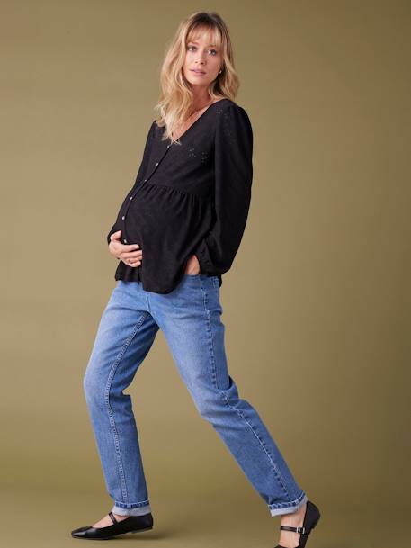Tee-shirt blouse grossesse noir+olive 2 - vertbaudet enfant 