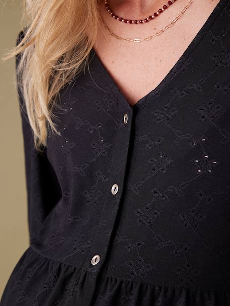 Tee-shirt blouse grossesse noir+olive 3 - vertbaudet enfant 