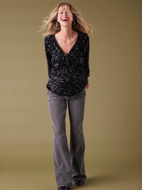 Blouse à sequins grossesse noir 2 - vertbaudet enfant 