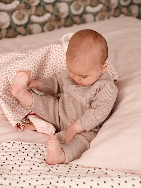 Pantalon bébé mixte et chaussons en tricot beige 2 - vertbaudet enfant 