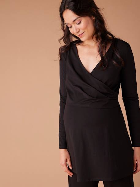 Kit maternité 2 en 1 robe -tunique et pantalon large noir 3 - vertbaudet enfant 