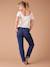 Jean de grossesse mom slim fit bandeau détachable bleu foncé+stone 3 - vertbaudet enfant 