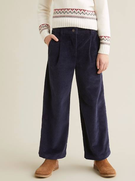 Pantalon large beige+framboise+marine 8 - vertbaudet enfant 