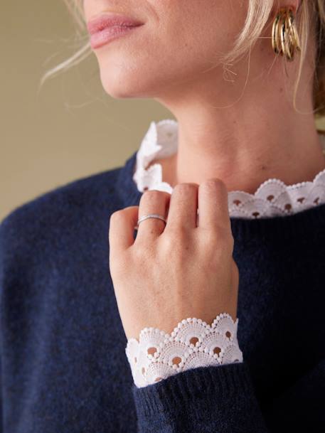 Pull long détails dentelle amovibles grossesse marine 5 - vertbaudet enfant 