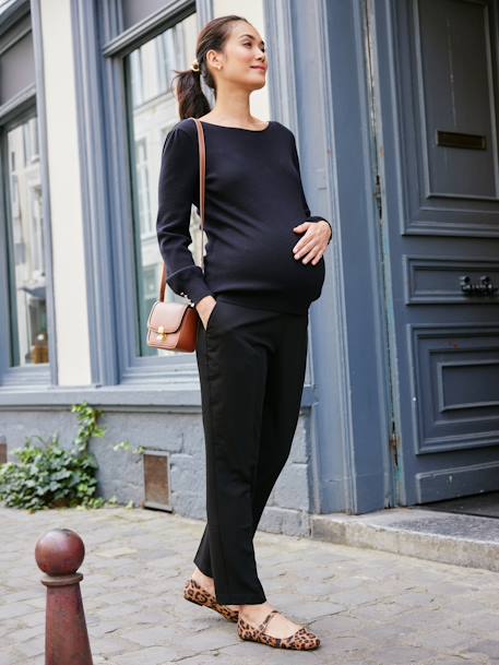 Pantalon de grossesse large à pinces noir 1 - vertbaudet enfant 