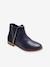 Boots enfant fille cuir zippées marine+noir+or 1 - vertbaudet enfant 