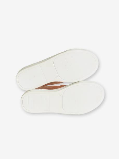 Baskets enfant fille en cuir à scratchs marine+marron+noir 10 - vertbaudet enfant 