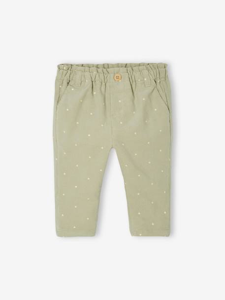 Pantalon paperbag en velours bébé marine+vert d'eau 4 - vertbaudet enfant 