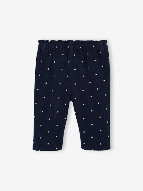 Pantalon paperbag en velours bébé marine+vert d'eau 2 - vertbaudet enfant 