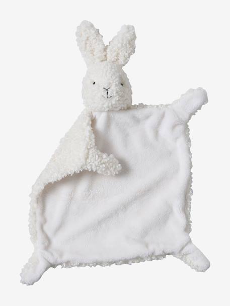 Doudou lapin et hochet en sherpa personnalisable avec mallette blanc 5 - vertbaudet enfant 