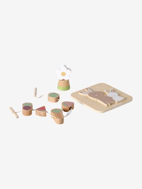 Coffret 3 jeux d'éveil en bois FSC® rose 6 - vertbaudet enfant 
