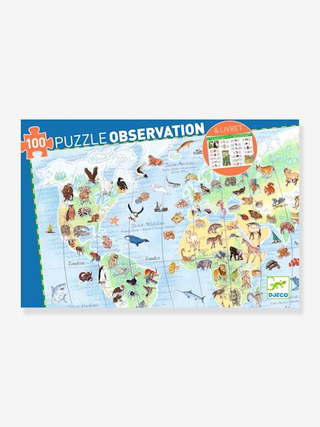 Puzzle 100 pièces Les animaux du monde multicolore 4 - vertbaudet enfant 