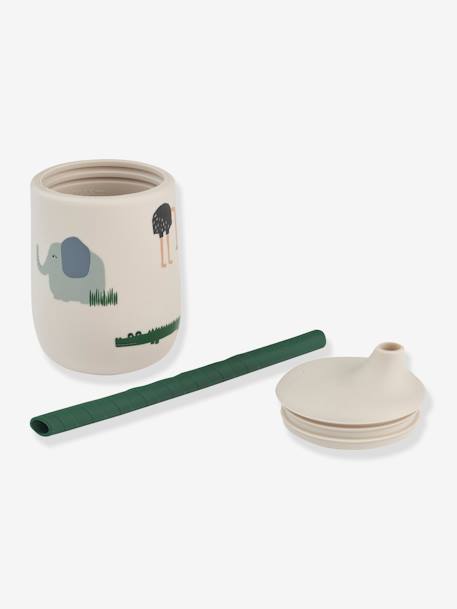 Gobelet en silicone avec paille Ellis - beige+écru 2 - vertbaudet enfant 