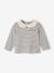 T-shirt bébé col brodé manches longues beige clair+rayé marine+rayé rouge 14 - vertbaudet enfant 