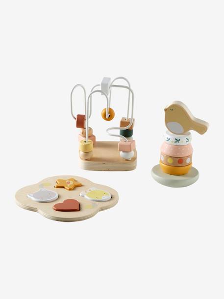Coffret 3 jeux d'éveil SAVANIA en bois FSC® rose 2 - vertbaudet enfant 