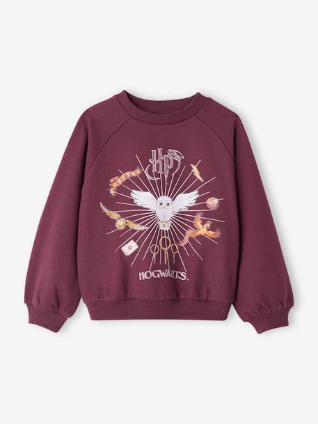 Sweat Harry Potter fille motif Hedwige avec détails glitter prune 1 - vertbaudet enfant 