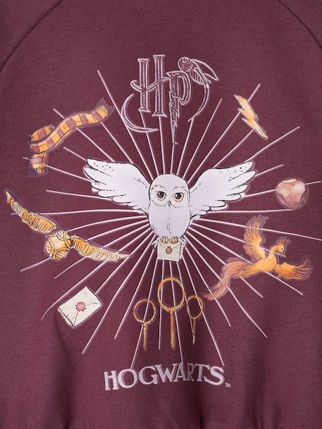 Sweat Harry Potter fille motif Hedwige avec détails glitter prune 3 - vertbaudet enfant 