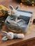 Doudou plat lapin personnalisable + hochet en mallette Dans les bois 1 - vertbaudet enfant 