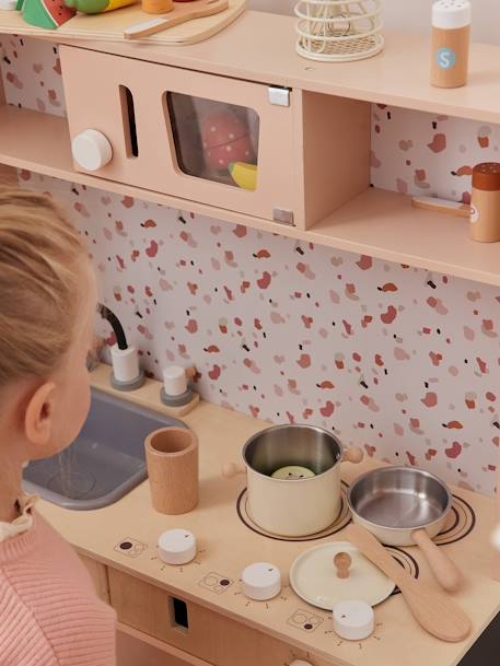 Grande cuisine en bois FSC® équipée rose 2 - vertbaudet enfant 
