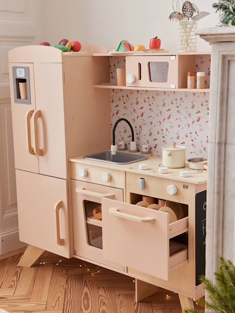 Grande cuisine en bois FSC® équipée rose 4 - vertbaudet enfant 