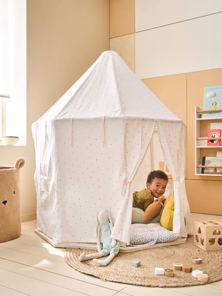 Tente hexagonale bois FSC® blanc 1 - vertbaudet enfant 