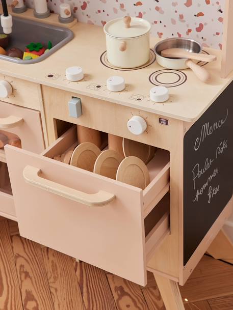 Grande cuisine en bois FSC® équipée rose 3 - vertbaudet enfant 