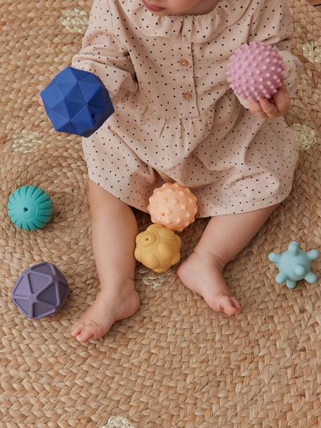 Lot de 8 balles sensorielles jaune+multicolore 6 - vertbaudet enfant 