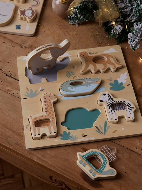 Puzzle Tanzanie 2 en 1 en bois FSC® vert 1 - vertbaudet enfant 