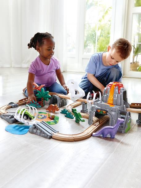 Circuit de train Dino Adventure multicolore 1 - vertbaudet enfant 