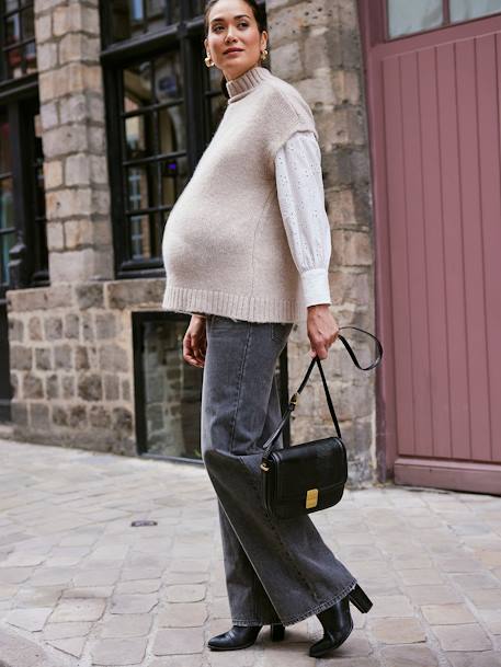 Pull de grossesse évolutif 2 en 1 beige chiné 3 - vertbaudet enfant 