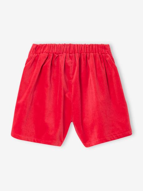 Short fille en velours lisse effet noeud devant rouge 2 - vertbaudet enfant 