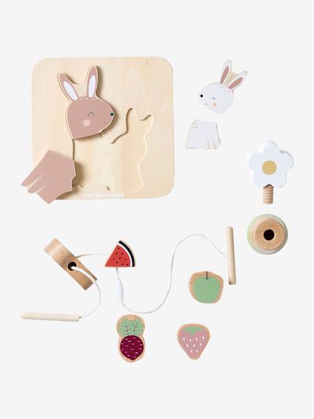 Coffret 3 jeux d'éveil en bois FSC® rose 2 - vertbaudet enfant 