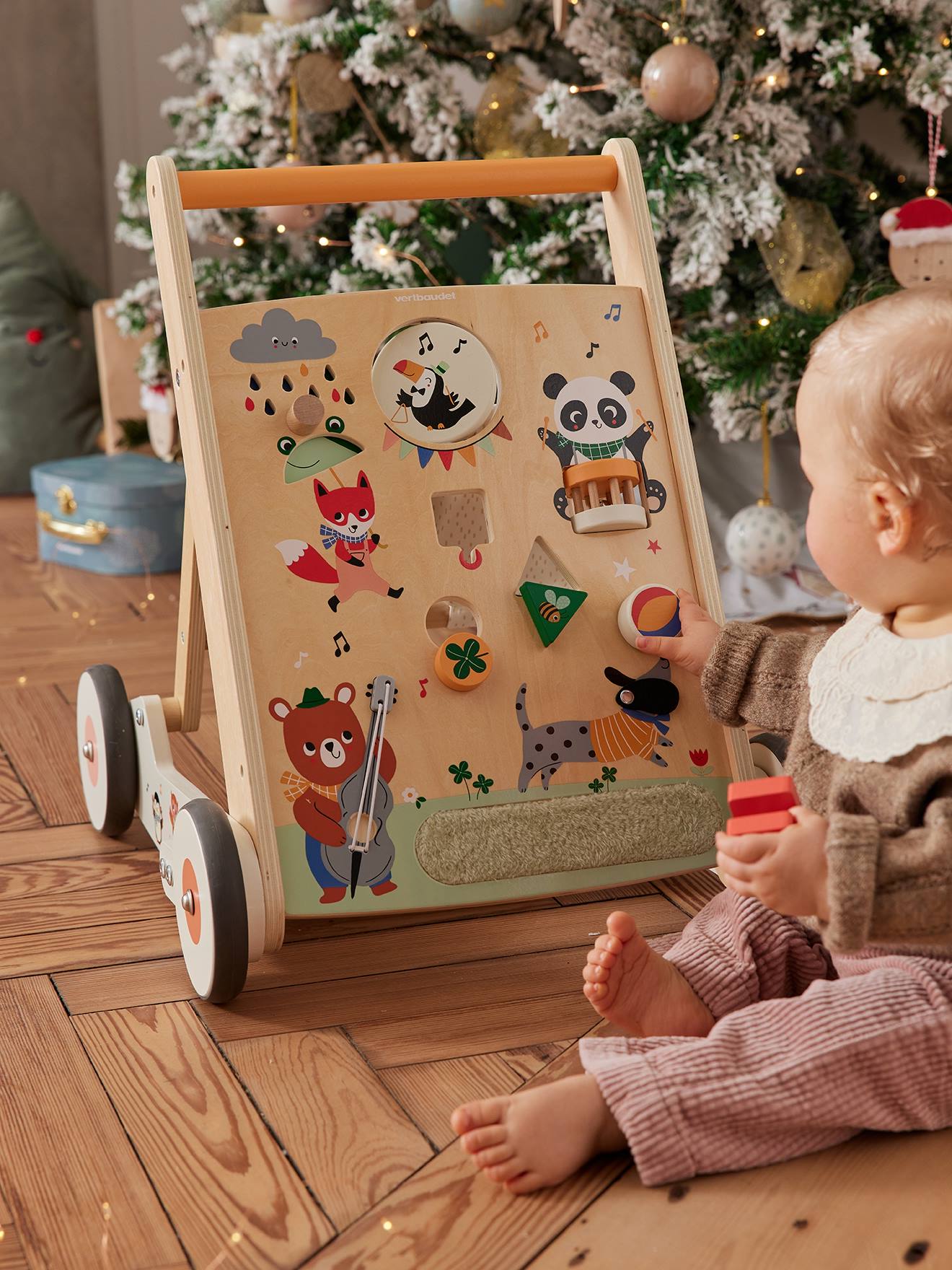 Vertbaudet - Chariot De Marche Landau En Bois FSC® Caramel - Pour Apprendre à Marcher Dès 10 Mois