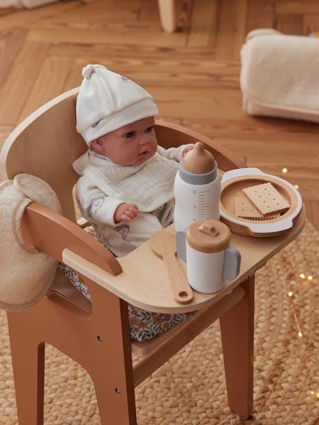 Chaise haute pour poupon en bois FSC® blanc+bois 9 - vertbaudet enfant 