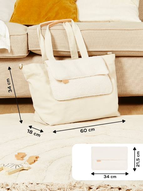 Tote bag beige+marron imprimé 3 - vertbaudet enfant 