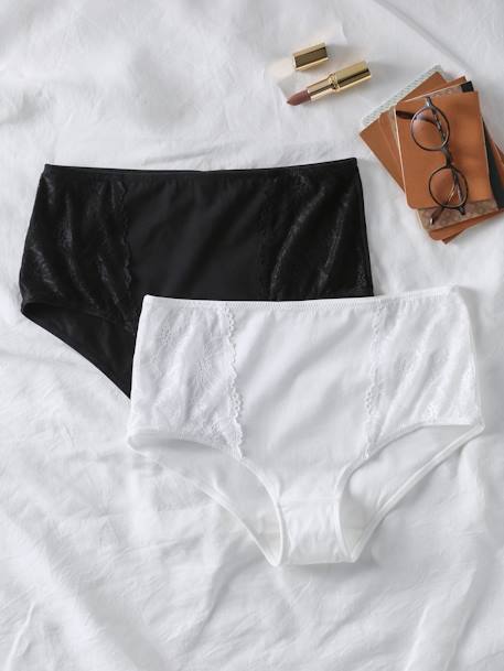 Lot de 2 culottes taille haute avec dentelle grossesse noir 1 - vertbaudet enfant 