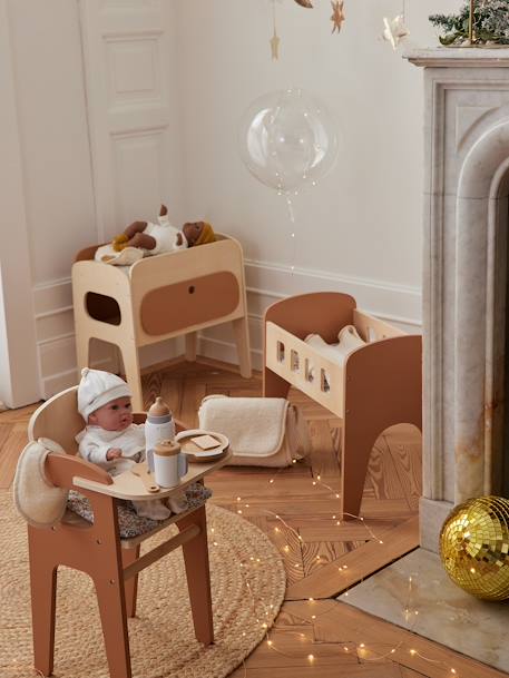 Lit poupon en bois FSC® blanc+bois 9 - vertbaudet enfant 
