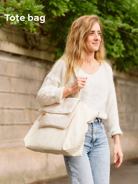 Tote bag beige+marron imprimé 1 - vertbaudet enfant 
