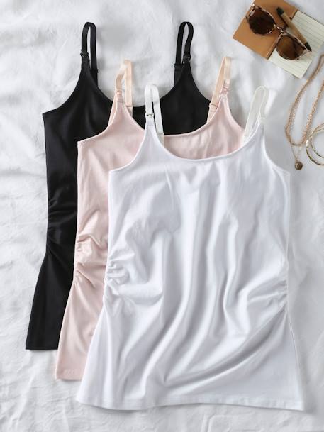 Lot de 3 débardeurs grossesse et allaitement blanc+kaki 6 - vertbaudet enfant 