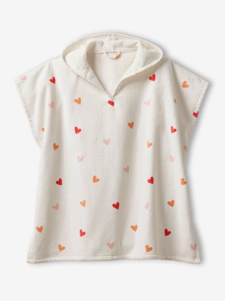 Poncho de bain enfant personnalisable COEURS, avec coton recyclé blanc imprimé 3 - vertbaudet enfant 