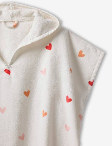Poncho de bain enfant personnalisable COEURS, avec coton recyclé blanc imprimé 6 - vertbaudet enfant 