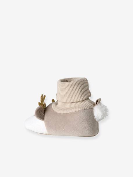 Chaussons de Noël Rennes beige 3 - vertbaudet enfant 