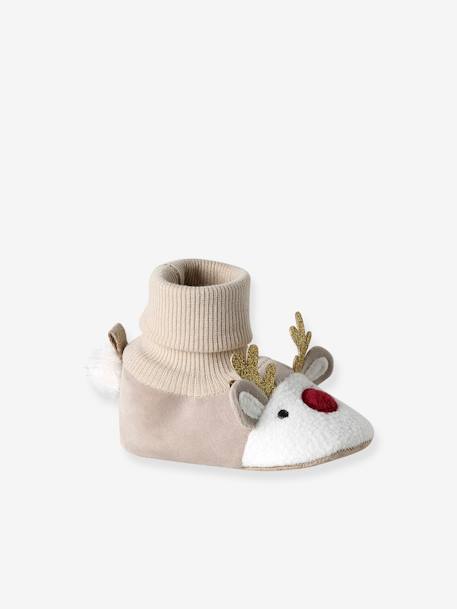 Chaussons de Noël Rennes beige 2 - vertbaudet enfant 
