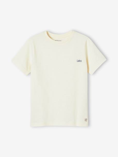 T-shirt garçon personnalisable manches courtes aubergine+blanc+BLEU+jaune pâle+mangue+sauge 7 - vertbaudet enfant 