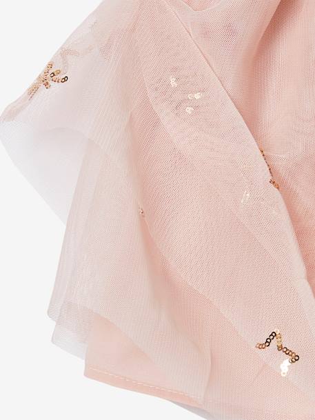 Jupe de fête fille en tulle étoiles en sequins rose poudré 4 - vertbaudet enfant 